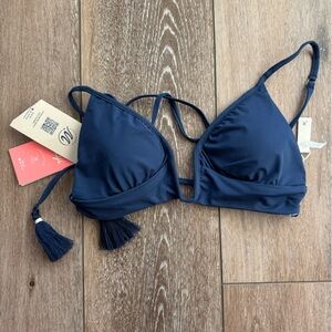 Maaji Navy Blue Bikini Top with Tassels